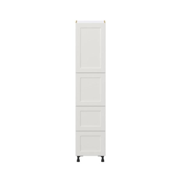 Wisteria Painted Light Gray Recessed Assembled Pantry Cabinet 2 Doors with 2 Drawers and 2 Inner Drawers (18 in. W X 84.5 in. H X 24 in. D)