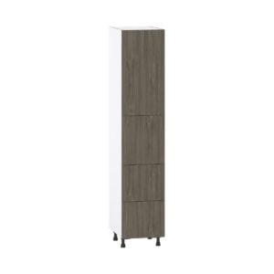 Cordyline Textured Slab Walnut Assembled Pantry Cabinet 1 Doors with 2 Drawers and 2 Inner Drawers (18 in. W X 89.5 in. H X 24 in. D)