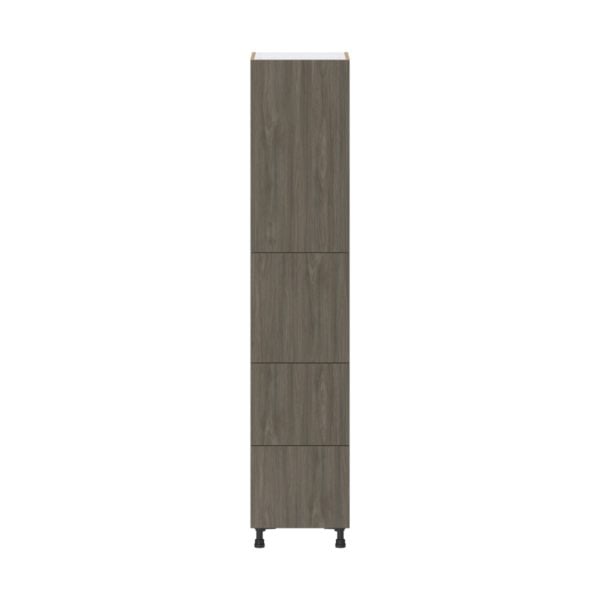 Cordyline Textured Slab Walnut Assembled Pantry Cabinet 1 Doors with 2 Drawers and 2 Inner Drawers (18 in. W X 89.5 in. H X 24 in. D)