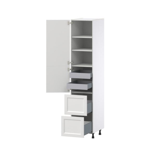 Magnolia Painted Bright White Recessed Assembled Pantry Cabinet 1 Doors with 2 Drawers and 2 Inner Drawers (18 in. W X 89.5 in. H X 24 in. D)