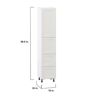 Wisteria Painted Light Gray Recessed Assembled Pantry Cabinet 1 Doors with 2 Drawers and 2 Inner Drawers (18 in. W X 89.5 in. H X 24 in. D)