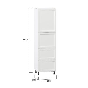 Magnolia Painted Bright White Recessed Assembled Pantry Cabinet 2 Doors with 2 Drawers and 2 Inner Drawers (24 in. W X 84.5 in. H X 24 in. D)