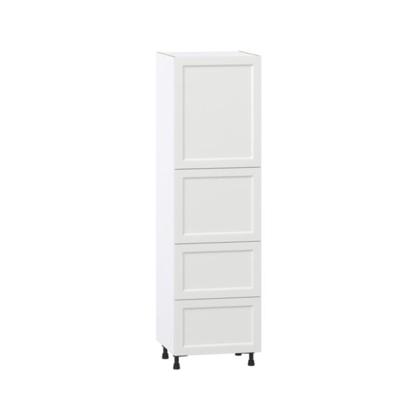 Magnolia Painted Bright White Recessed Assembled Pantry Cabinet 2 Doors with 2 Drawers and 2 Inner Drawers (24 in. W X 84.5 in. H X 24 in. D)