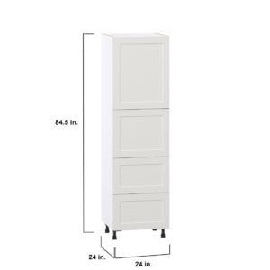 Wisteria Painted Light Gray Recessed Assembled Pantry Cabinet 2 Doors with 2 Drawers and 2 Inner Drawers (24 in. W X 84.5 in. H X 24 in. D)