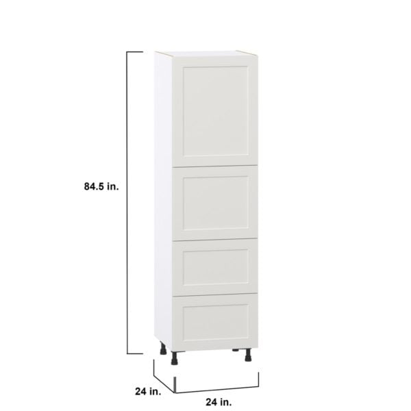 Wisteria Painted Light Gray Recessed Assembled Pantry Cabinet 2 Doors with 2 Drawers and 2 Inner Drawers (24 in. W X 84.5 in. H X 24 in. D)