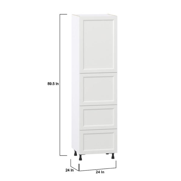 Magnolia Painted Bright White Recessed Assembled Pantry Cabinet 1 Doors with 2 Drawers and 2 Inner Drawers (24 in. W X 89.5 in. H X 24 in. D)