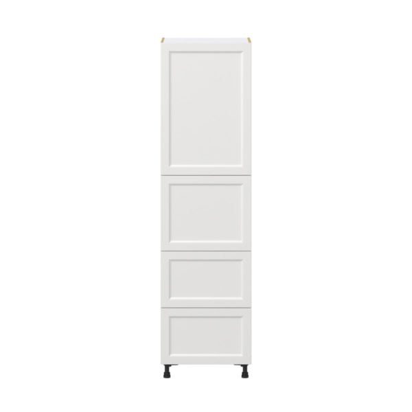 Magnolia Painted Bright White Recessed Assembled Pantry Cabinet 1 Doors with 2 Drawers and 2 Inner Drawers (24 in. W X 89.5 in. H X 24 in. D)