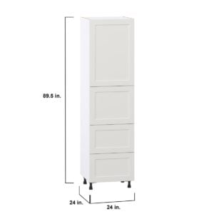 Wisteria Painted Light Gray Recessed Assembled Pantry Cabinet 1 Doors with 2 Drawers and 2 Inner Drawers (24 in. W X 89.5 in. H X 24 in. D)