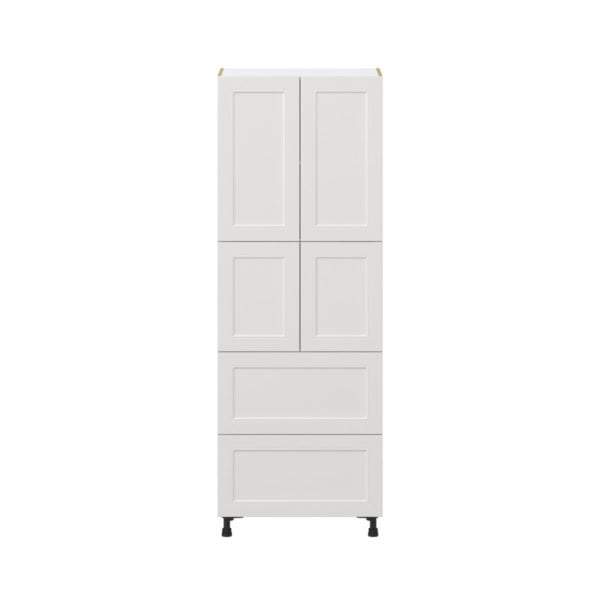 Wisteria Painted Light Gray Recessed Assembled Pantry Cabinet 4 Doors with 2 Drawers and 2 Inner Drawers (30 in. W X 84.5 in. H X 24 in. D)