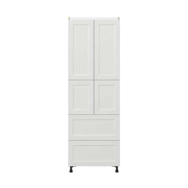 Wisteria Painted Light Gray Recessed Assembled Pantry Cabinet 4 Doors with 2 Drawers and 2 Inner Drawers (30 in. W X 89.5 in. H X 24 in. D)