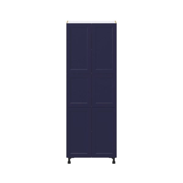 Camellia Painted Midnight Blue Recessed Assembled Pantry  Cabinet with 5 Shelves (30 in. W x 84.5 in. H x 24 in. D)