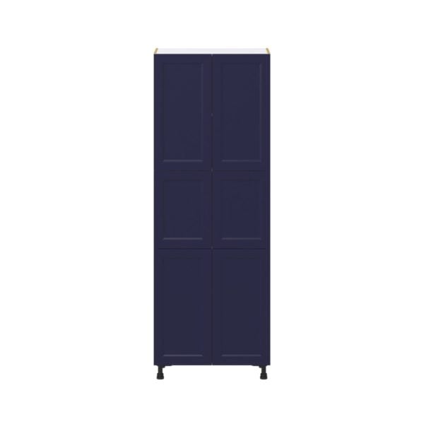 Camellia Painted Midnight Blue Recessed Assembled Pantry Cabinet with 6 Doors and 4 Inner Drawers (24 in. W X 84.5 in. H X 24 in. D)