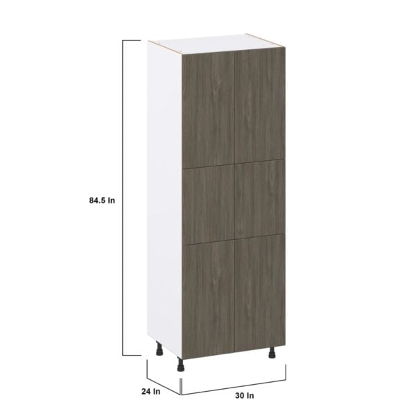 Cordyline Textured Slab Walnut Assembled Pantry Cabinet with 6 Doors and 4 Inner Drawers (24 in. W X 84.5 in. H X 24 in. D)