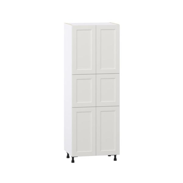 Wisteria Painted Light Gray Recessed Assembled Pantry Cabinet with 6 Doors and 4 Inner Drawers (24 in. W X 84.5 in. H X 24 in. D)