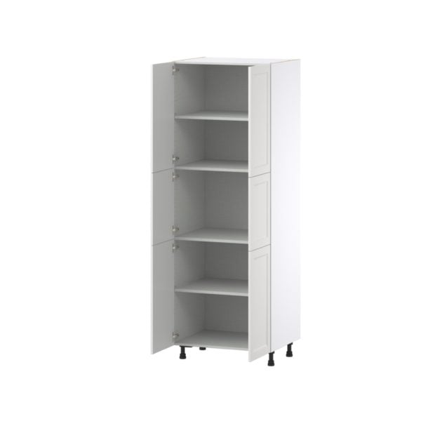 Magnolia Painted Bright White Recessed Assembled Pantry  Cabinet with 5 Shelves (30 in. W x 84.5 in. H x 24 in. D)