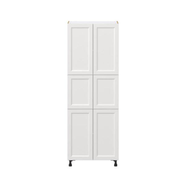 Magnolia Painted Bright White Recessed Assembled Pantry  Cabinet with 5 Shelves (30 in. W x 84.5 in. H x 24 in. D)