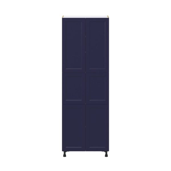 Camellia Painted Midnight Blue Recessed Assembled Pantry  Cabinet with 5 Shelves (30 in. W x 89.5 in. H x 24 in. D)