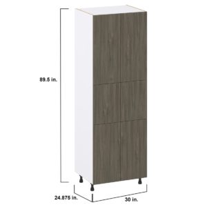 Cordyline Textured Slab Walnut Assembled Pantry  Cabinet with 5 Shelves (30 in. W x 89.5 in. H x 24 in. D)