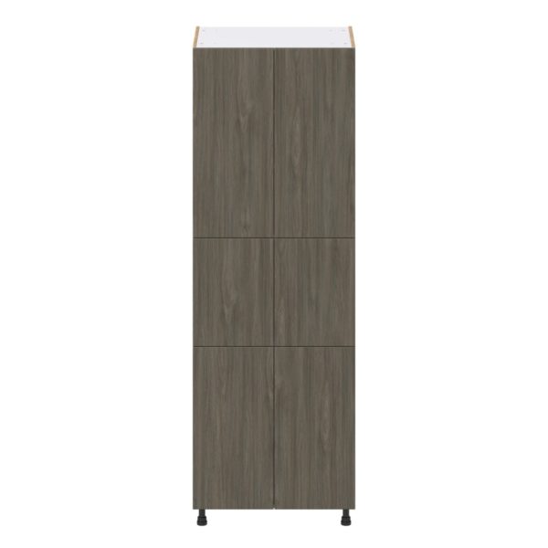 Cordyline Textured Slab Walnut Assembled Pantry  Cabinet with 5 Shelves (30 in. W x 89.5 in. H x 24 in. D)