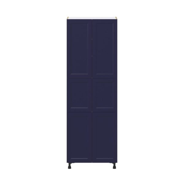 Camellia Painted Midnight Blue Recessed Assembled Pantry Cabinet with 6 Doors and 3 Inner Drawers (30 in. W X 89.5 in. H X 24 in. D)