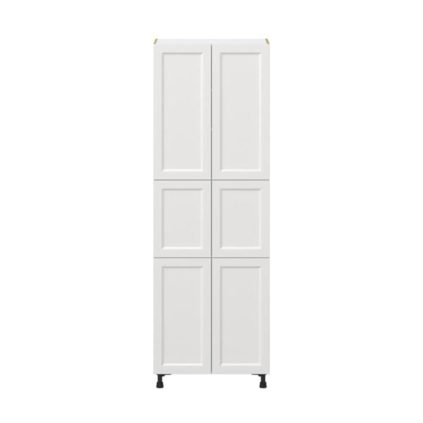 Magnolia Painted Bright White Recessed Assembled Pantry Cabinet with 6 Doors and 3 Inner Drawers (30 in. W X 89.5 in. H X 24 in. D)