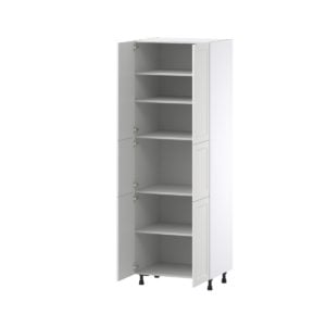 Magnolia Painted Bright White Recessed Assembled Pantry  Cabinet with 5 Shelves (30 in. W x 89.5 in. H x 24 in. D)