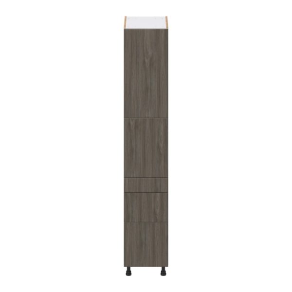 Cordyline Textured Slab Walnut Assembled Pantry  Cabinet with 2 Inner Drawers (15 in. W x 84.5 in. H x 24 in. D)