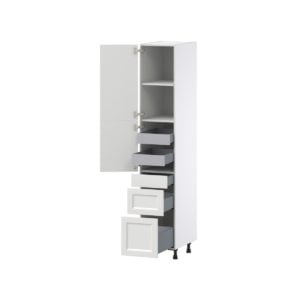 Magnolia Painted Bright White Recessed Assembled Pantry  Cabinet with 2 Inner Drawers (15 in. W x 84.5 in. H x 24 in. D)