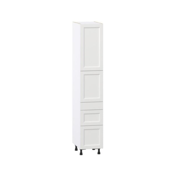 Magnolia Painted Bright White Recessed Assembled Pantry  Cabinet with 2 Inner Drawers (15 in. W x 84.5 in. H x 24 in. D)