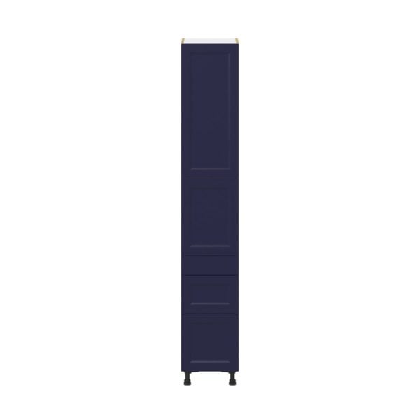 Camellia Painted Midnight Blue Recessed Assembled Pantry  Cabinet with 3 Drawers and 2 Inner Drawers (15 in. W x 89.5 in. H x 24 in. D)