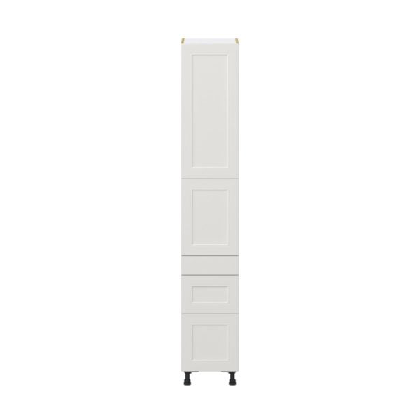 Wisteria Painted Light Gray Recessed Assembled Pantry  Cabinet with 3 Drawers and 2 Inner Drawers (15 in. W x 89.5 in. H x 24 in. D)