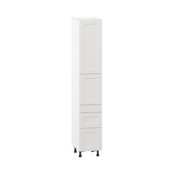 Wisteria Painted Light Gray Recessed Assembled Pantry  Cabinet with 3 Drawers and 2 Inner Drawers (15 in. W x 89.5 in. H x 24 in. D)