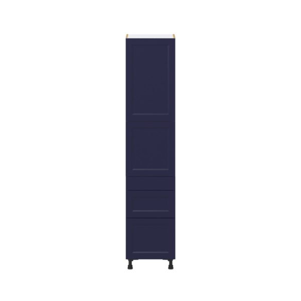 Camellia Painted Midnight Blue Recessed Assembled Pantry  Cabinet with 2 Inner Drawers (18 in. W x 84.5 in. H x 24 in. D)