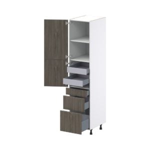 Cordyline Textured Slab Walnut Assembled Pantry  Cabinet with 2 Inner Drawers (18 in. W x 84.5 in. H x 24 in. D)