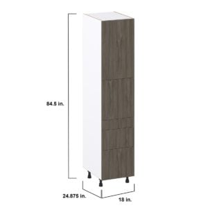 Cordyline Textured Slab Walnut Assembled Pantry  Cabinet with 2 Inner Drawers (18 in. W x 84.5 in. H x 24 in. D)