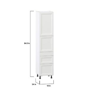 Magnolia Painted Bright White Recessed Assembled Pantry  Cabinet with 2 Inner Drawers (18 in. W x 84.5 in. H x 24 in. D)