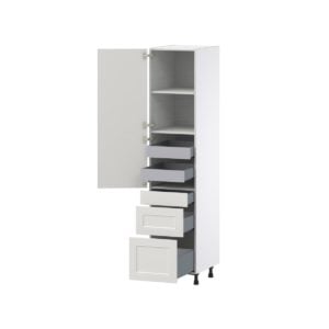 Wisteria Painted Light Gray Recessed Assembled Pantry  Cabinet with 2 Inner Drawers (18 in. W x 84.5 in. H x 24 in. D)