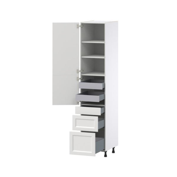 Magnolia Painted Bright White Recessed Assembled Pantry  Cabinet with 3 Drawers and 2 Inner Drawers (18 in. W X 89.5 in. H X 24 in. D)