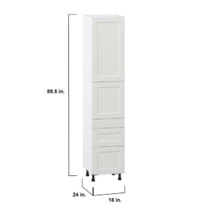 Wisteria Painted Light Gray Recessed Assembled Pantry  Cabinet with 3 Drawers and 2 Inner Drawers (18 in. W X 89.5 in. H X 24 in. D)