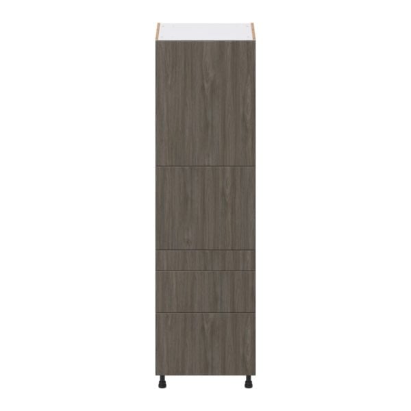 Cordyline Textured Slab Walnut Assembled Pantry  Cabinet with 2 Inner Drawers (24 in. W x 84.5 in. H x 24 in. D)