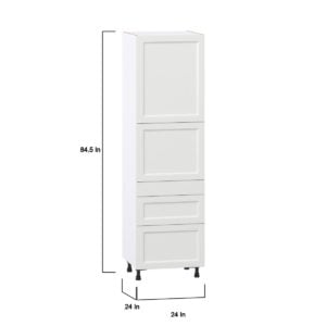 Magnolia Painted Bright White Recessed Assembled Pantry  Cabinet with 2 Inner Drawers (24 in. W x 84.5 in. H x 24 in. D)