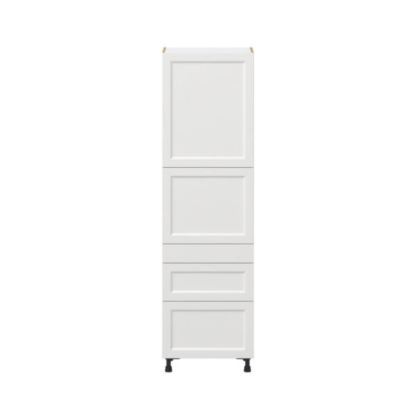 Magnolia Painted Bright White Recessed Assembled Pantry  Cabinet with 2 Inner Drawers (24 in. W x 84.5 in. H x 24 in. D)