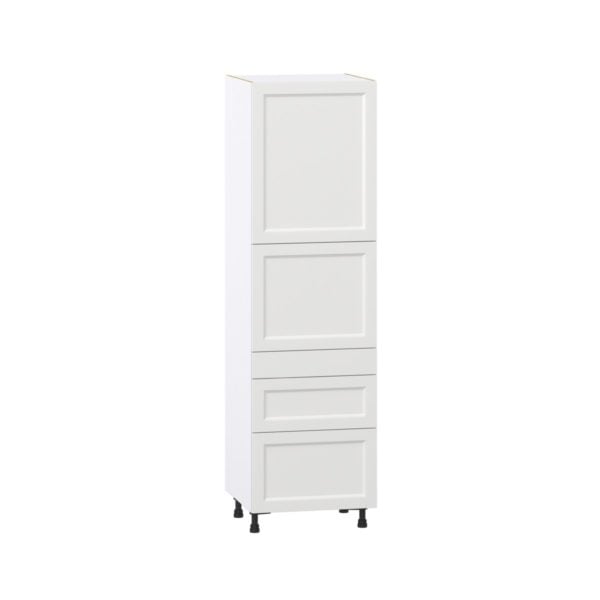 Magnolia Painted Bright White Recessed Assembled Pantry  Cabinet with 2 Inner Drawers (24 in. W x 84.5 in. H x 24 in. D)