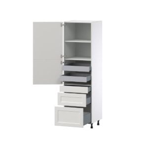 Wisteria Painted Light Gray Recessed Assembled Pantry  Cabinet with 2 Inner Drawers (24 in. W x 84.5 in. H x 24 in. D)