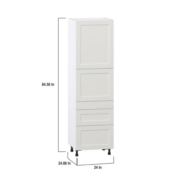 Wisteria Painted Light Gray Recessed Assembled Pantry  Cabinet with 2 Inner Drawers (24 in. W x 84.5 in. H x 24 in. D)