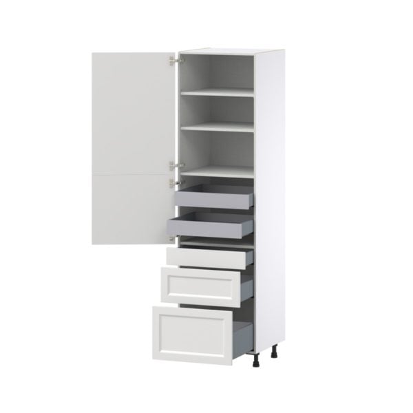 Magnolia Painted Bright White Recessed Assembled Pantry  Cabinet with 3 Drawers and 2 Inner Drawers (24 in. W X 89.5 in. H X 24 in. D)