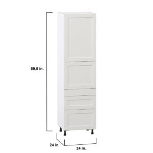 Wisteria Painted Light Gray Recessed Assembled Pantry  Cabinet with 3 Drawers and 2 Inner Drawers (24 in. W X 89.5 in. H X 24 in. D)