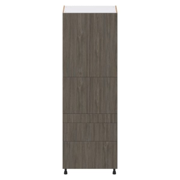 Cordyline Textured Slab Walnut Assembled Pantry  Cabinet with 3 Drawers and 2 Inner Drawers (30 in. W x 89.5 in. H x 24 in. D)