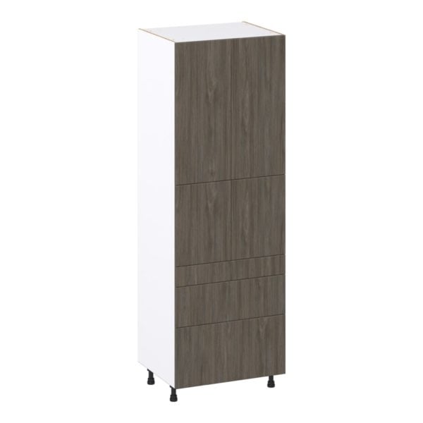 Cordyline Textured Slab Walnut Assembled Pantry  Cabinet with 3 Drawers and 2 Inner Drawers (30 in. W x 89.5 in. H x 24 in. D)