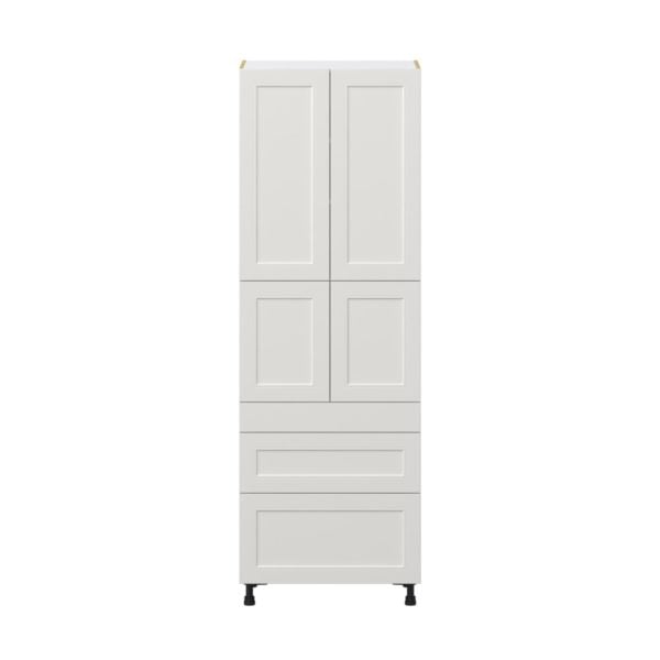 Wisteria Painted Light Gray Recessed Assembled Pantry  Cabinet with 3 Drawers and 2 Inner Drawers (30 in. W x 89.5 in. H x 24 in. D)